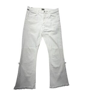Citizens Of Humanity Drew Fray Jeans Womens 30 White Crop Flare Frayed Hem